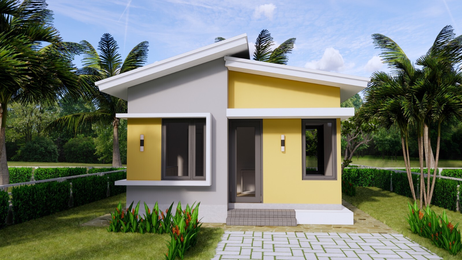18×21 Feet Small House Plans 5.5×6.5 Meter 1 Bed 1 Bath Shed Roof (A4 Hard Copy)