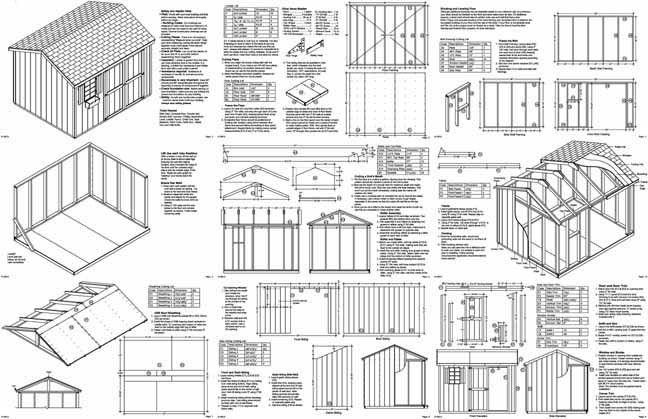 Shed Plans 8 x 10 Storage Utility Garden Building Blueprints Design #10810