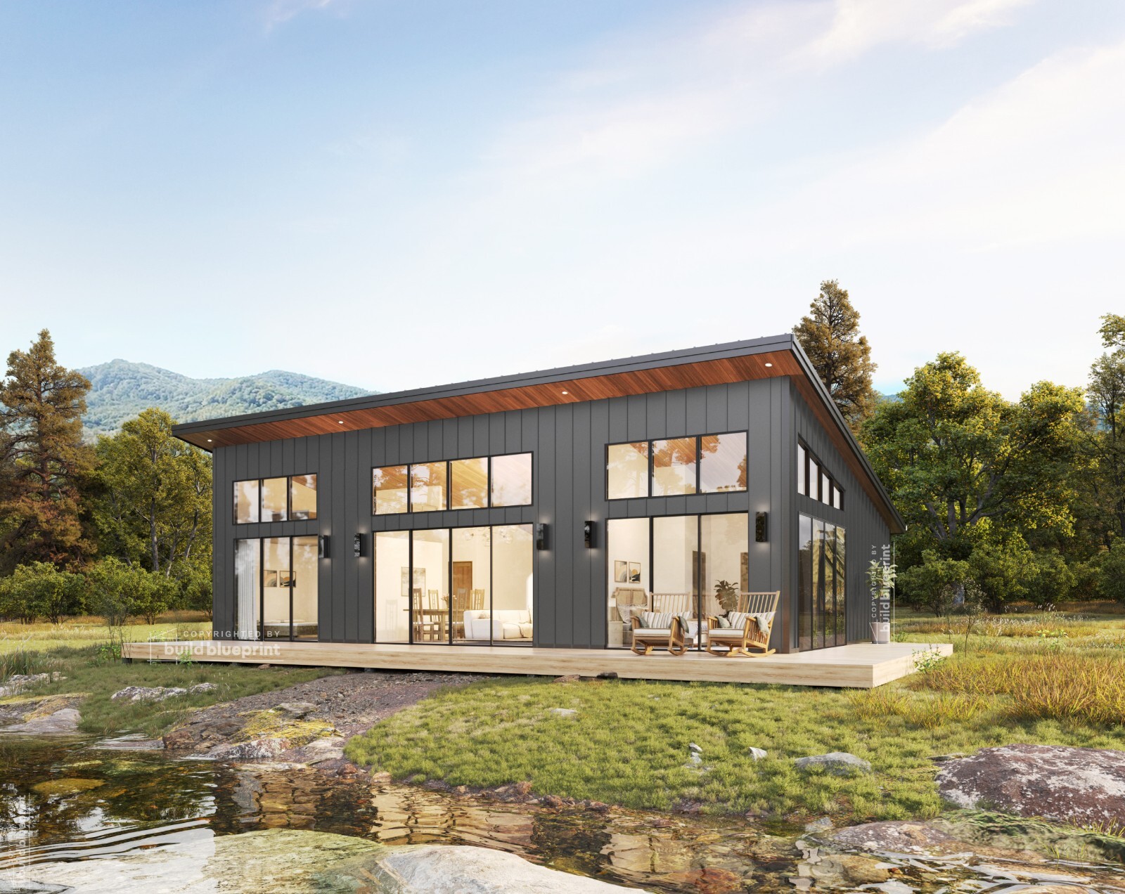 30×46 Lean Modern Cottage Custom Architectural Plans 1380SF – PDF Download