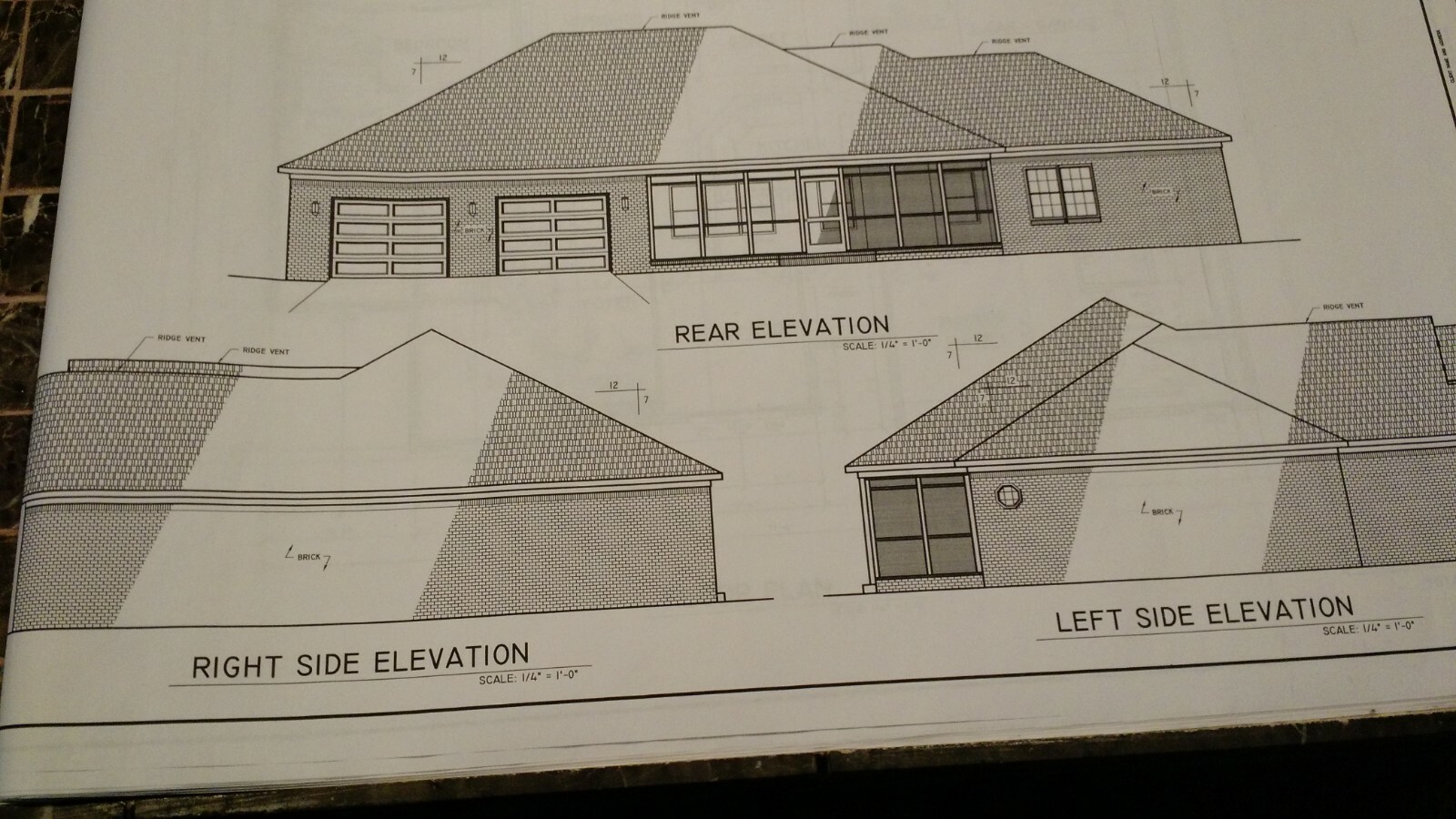 Blue Print Plan of Beautiful Ranch Style Custom Home