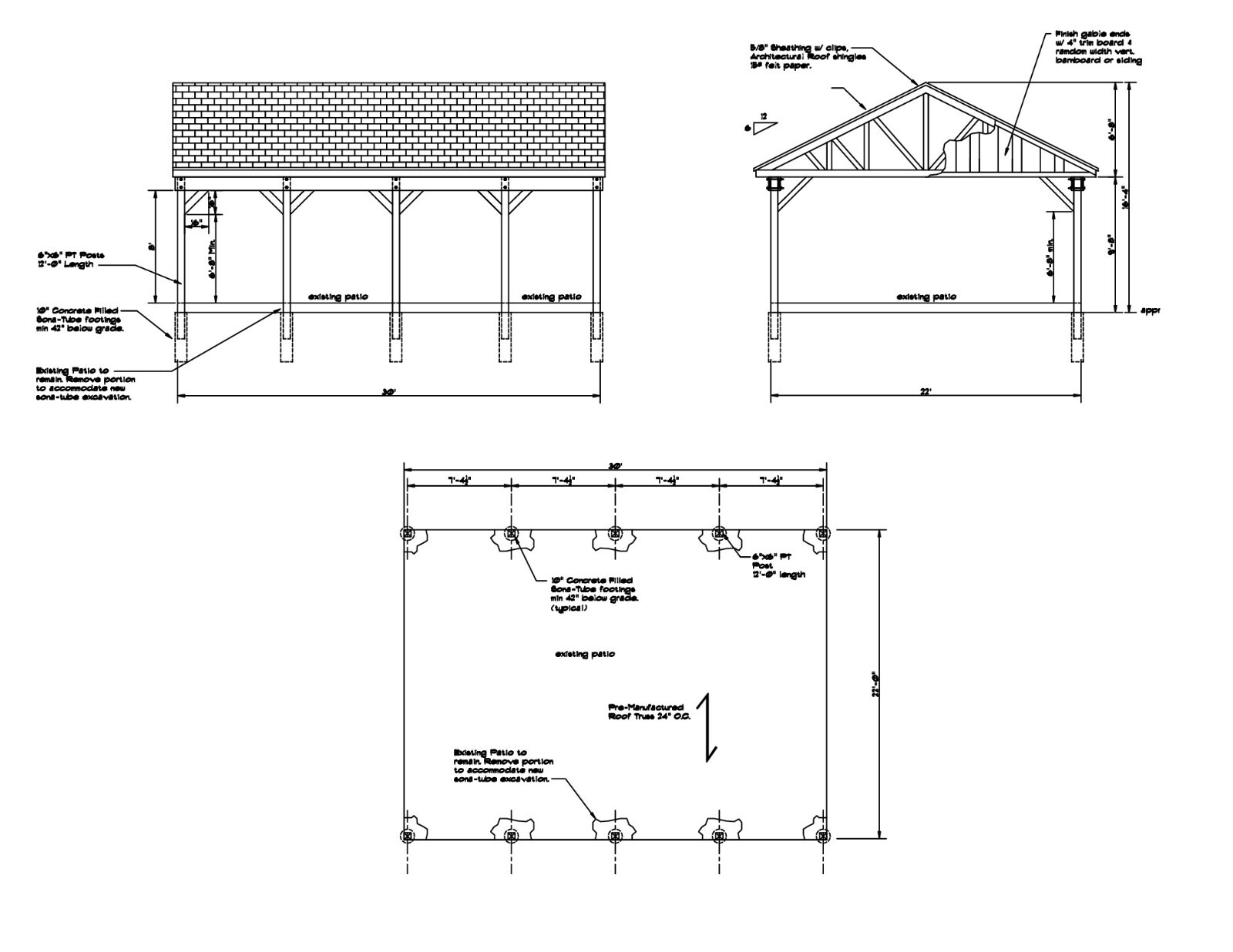 22X30 CARPORT COVERED PAVILION RV HUT POLE BARN CONSTRUCTION #17-CPPB2230GBL1