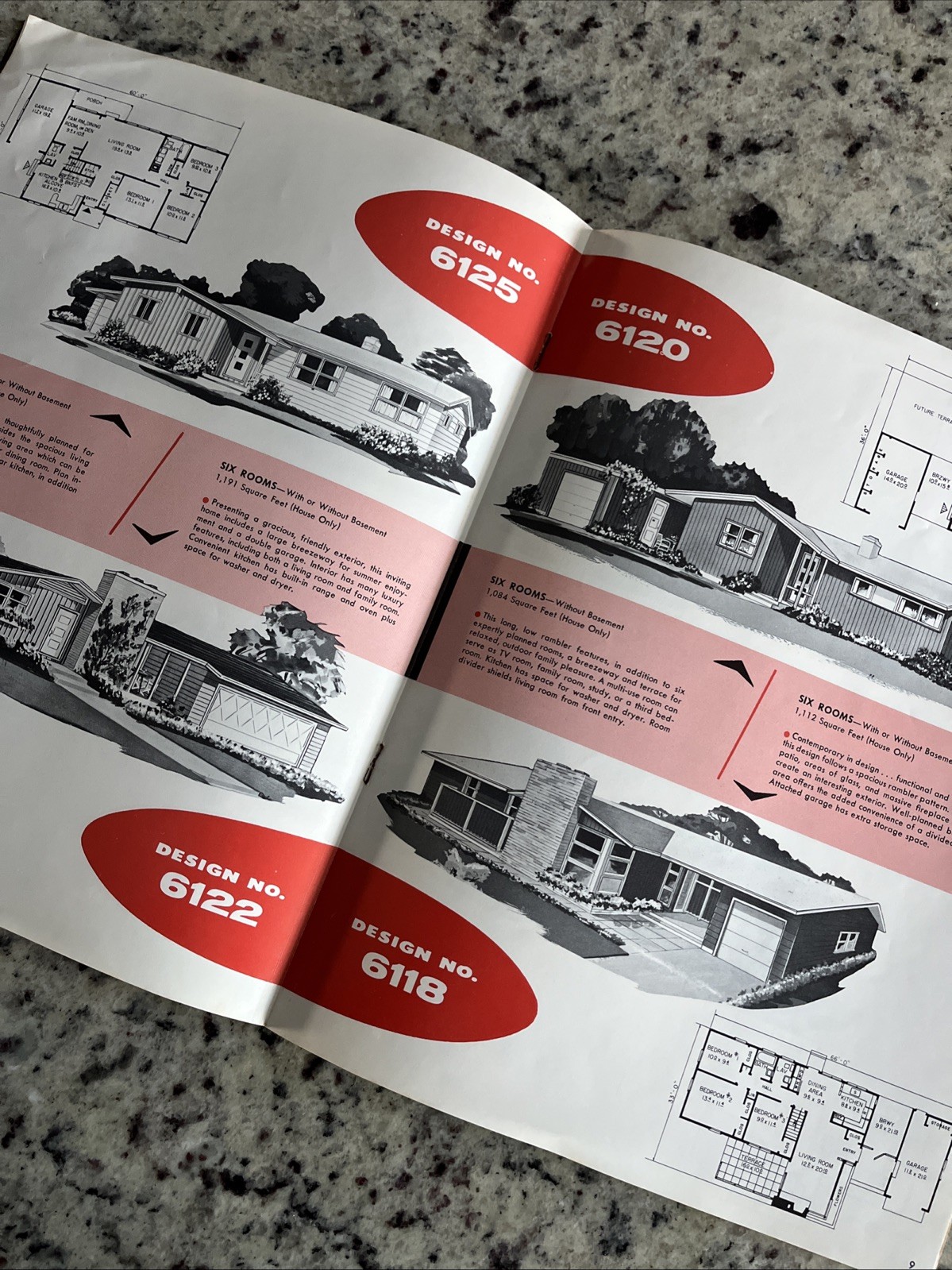 Vintage 1958 Modern Homes MCM Ranch Plans Catalog Heddinghaus Lumber Moberly MO