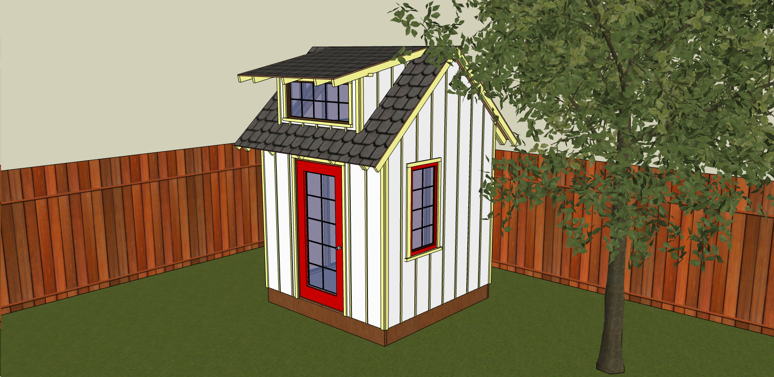 8′ x 8′ Garden Shed Build Plans w/ Eave and Window, Lumber List -PDF