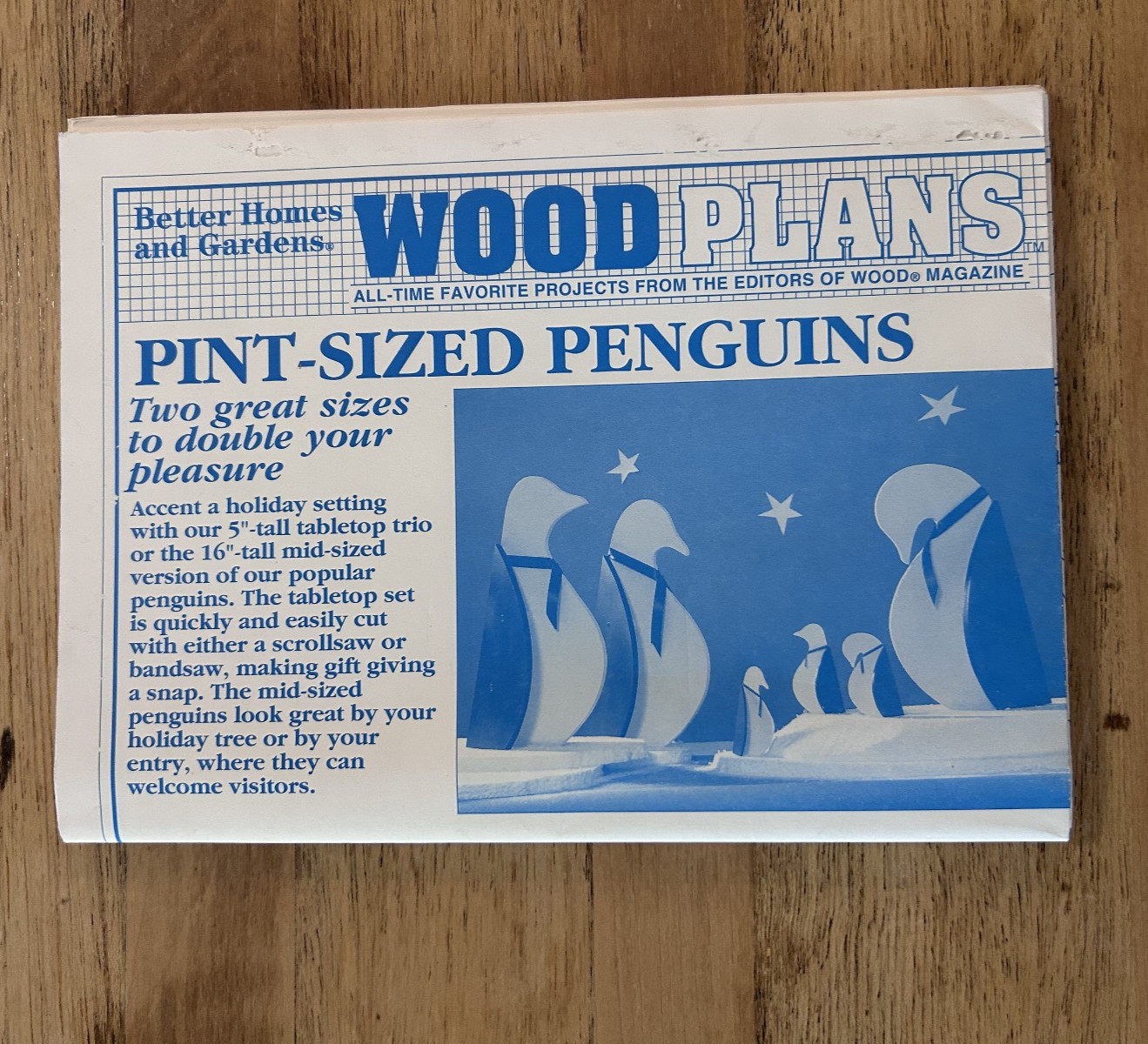 Better Homes and Gardens WOOD PLANS “Pint Size Penguins” Blueprints – Uncut