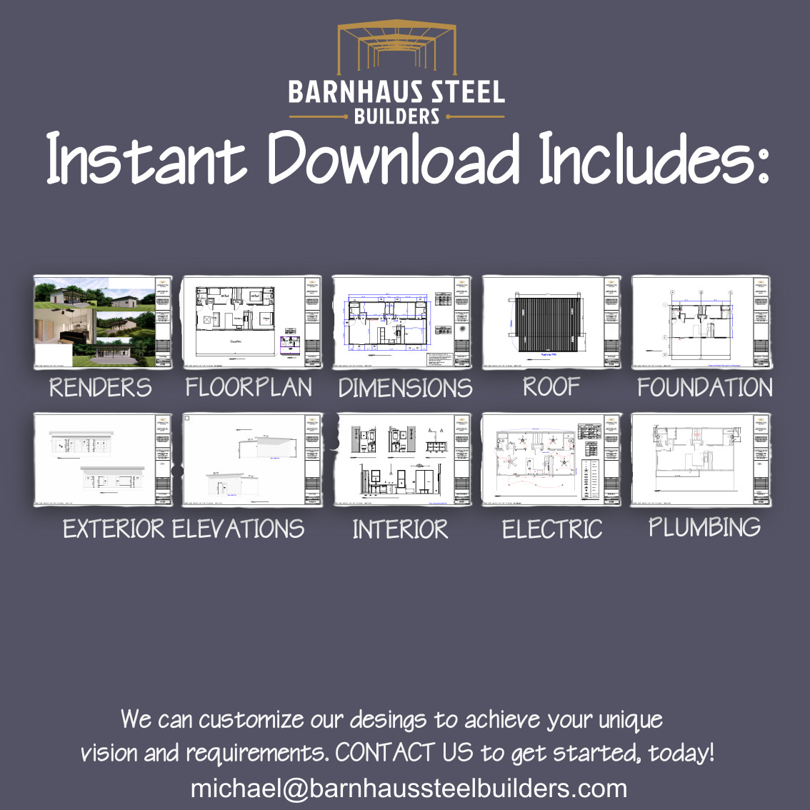 The Bungalow Barndominium Plan – 3 Bedrooms / 2 Baths 860 SF Design Blueprints