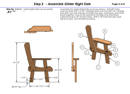 Wooden Double Glider/Rocker Building Plans – Easy to Build – Paper Plans Only