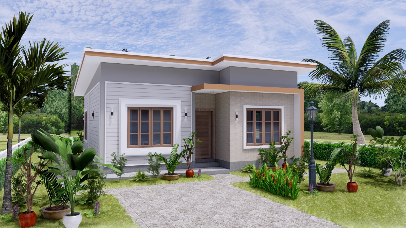 27×30 Feet Small House Plan 8×9 Meter 2 Beds 1 Bath Shed Roof PDF (A4 Hard Copy)