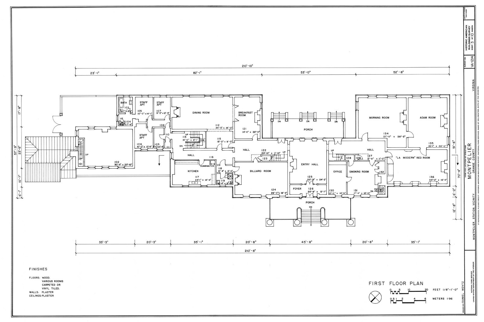 Montpelier, a Southern Colonial Country Mansion, printed architectural plans