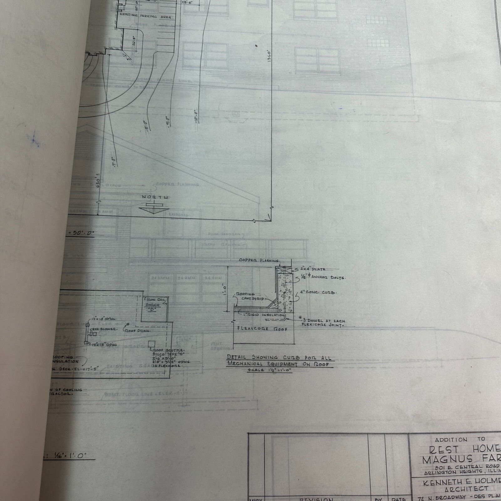 RARE Blueprints of Magnus Farm Historic Farm Rest Home Arlington Heights, IL VTG