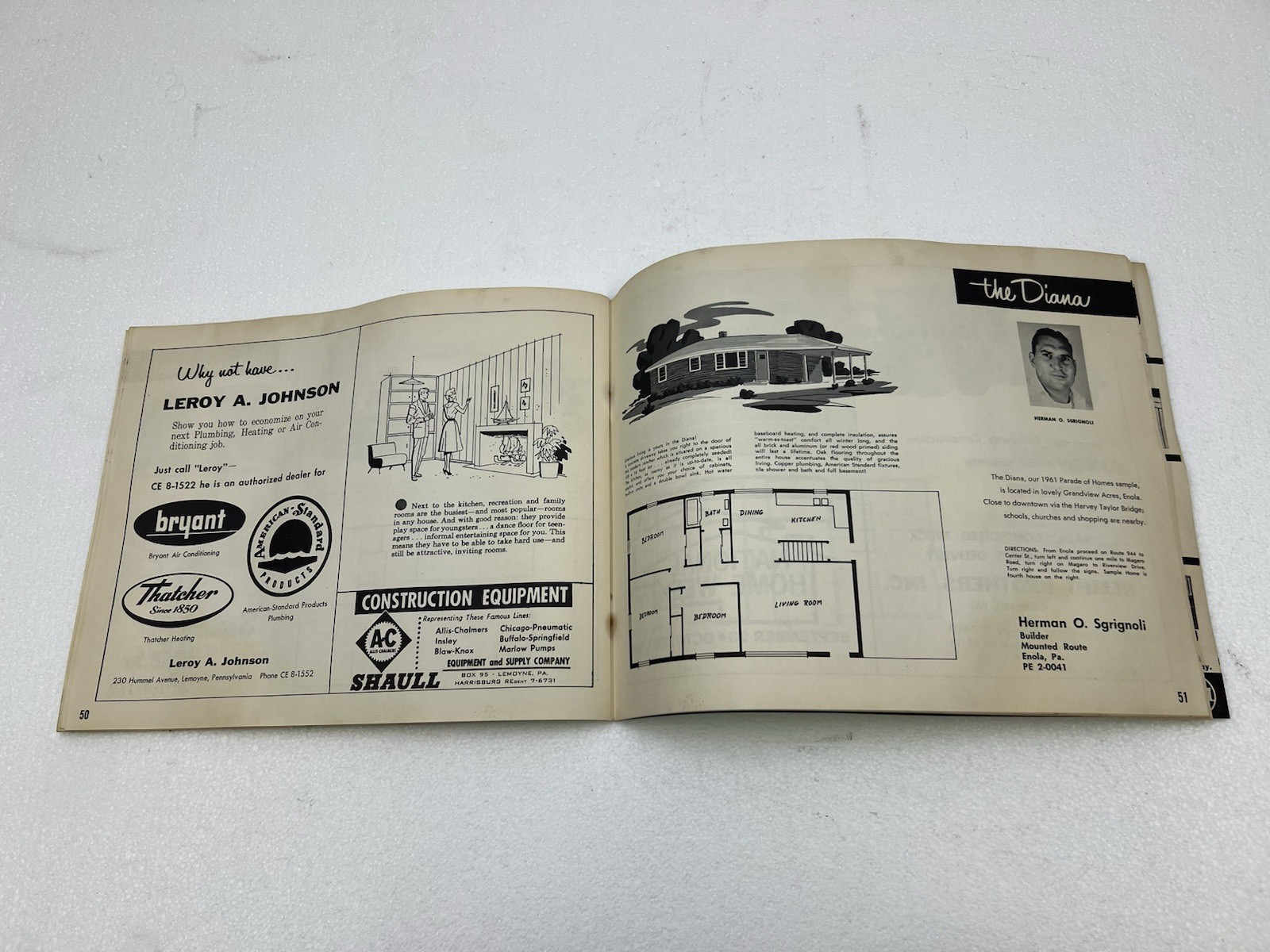 Vintage HOME PLANS BOOK Parade of Homes Mid Century Modern ranch house blueprint