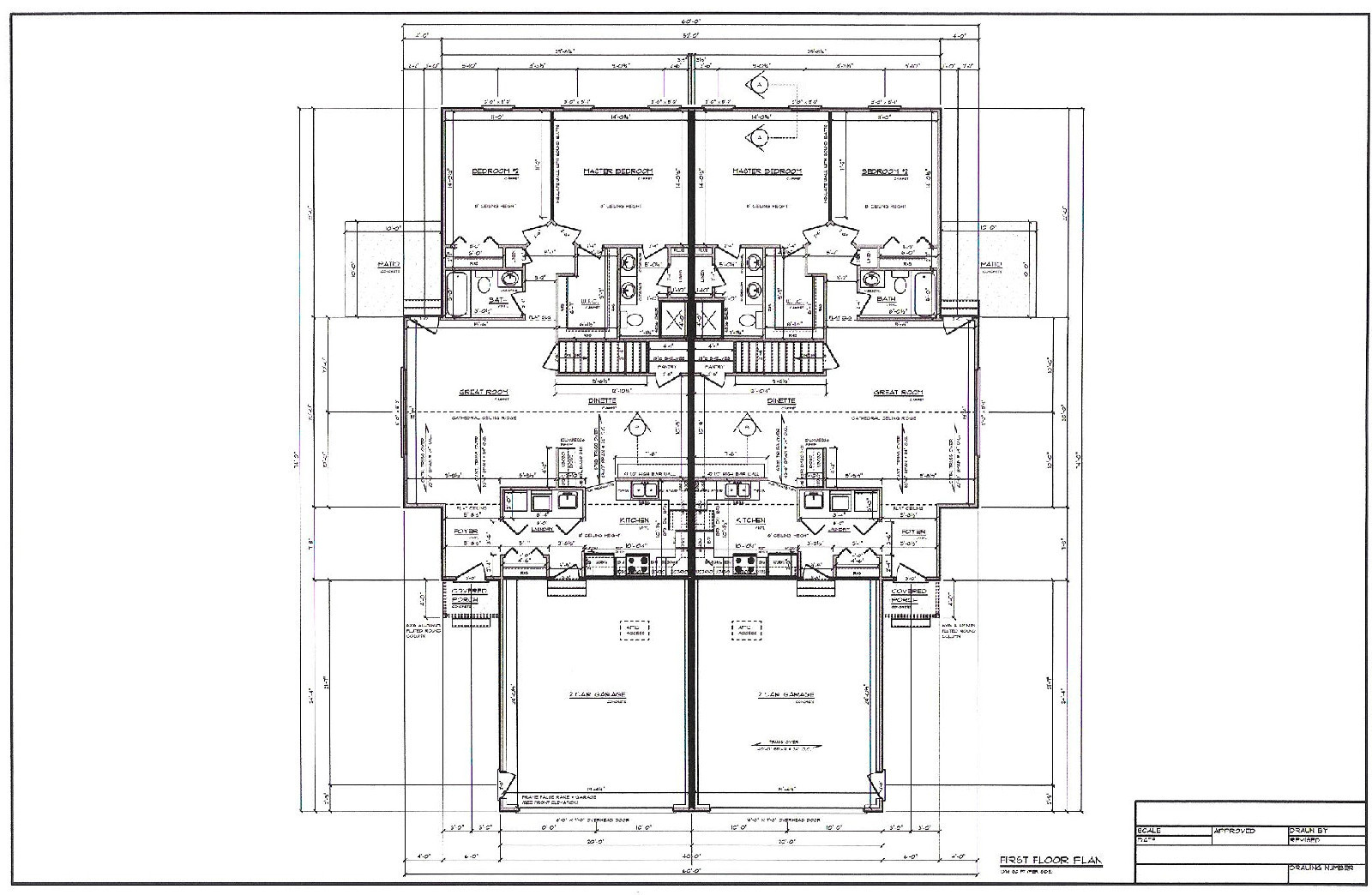 Full Set of Condominium / Duplex building plans 1,376 sq ft