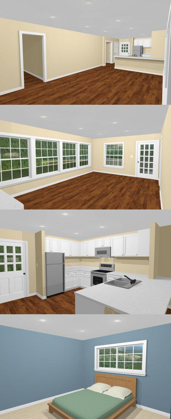 26×34 House — 1 Bedroom 1 Bath — 884 sq ft — PDF Floor Plan 1B