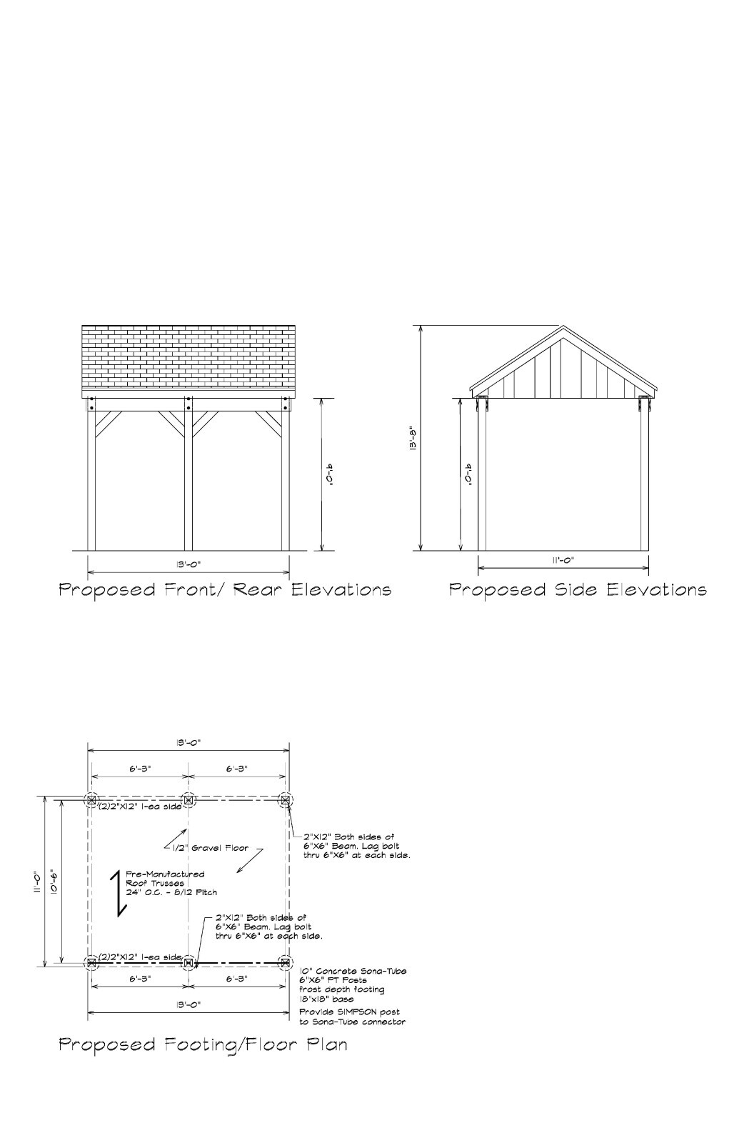 11×13 CAR PORT COVERED PAVILION RV HUT POLE BARN CONSTRUCTION #20-CPPB1113GBL8