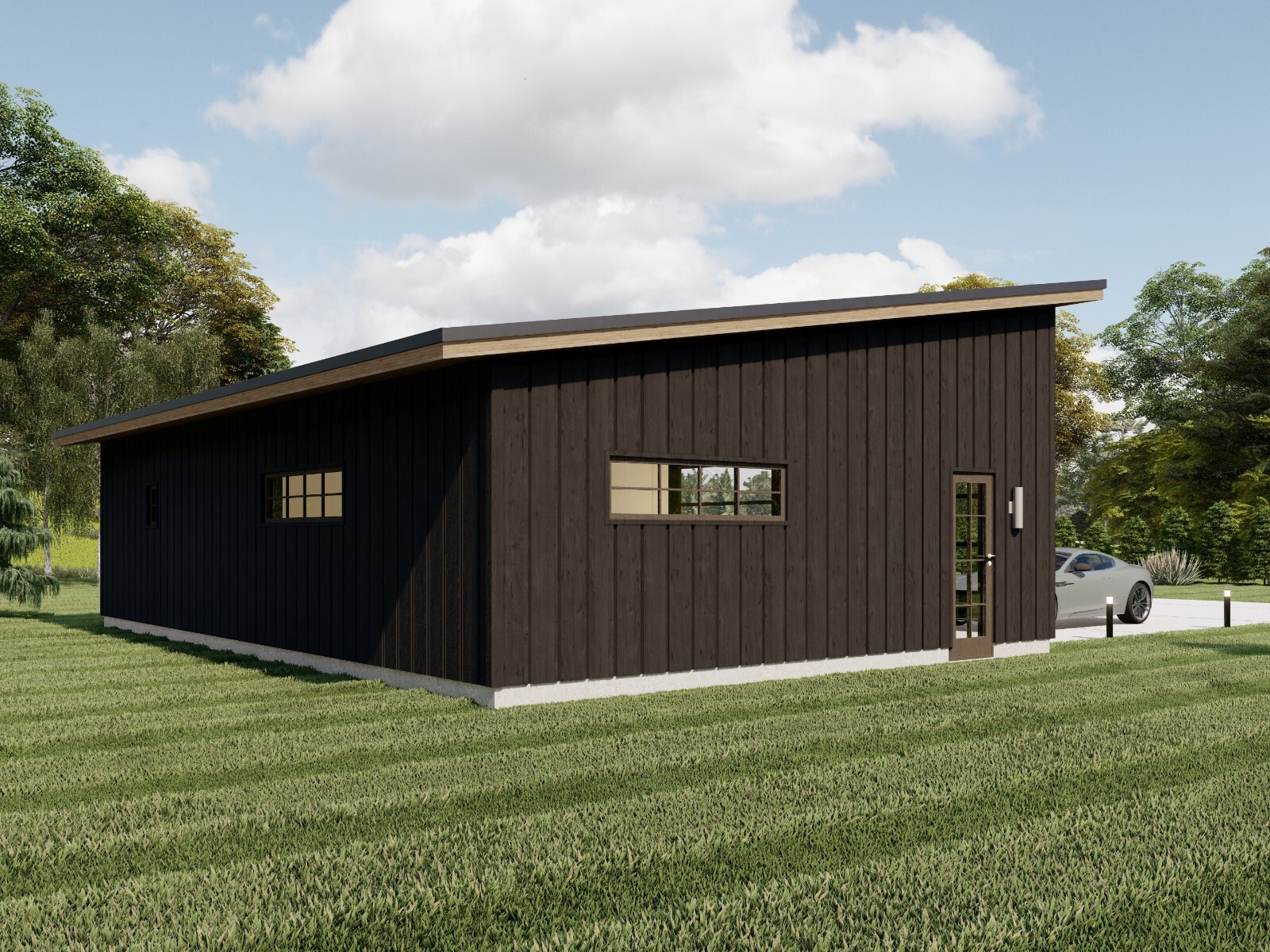 24’x36′ Modern Garage plans with Studio Apartments, 2 Car Architectural Drawings
