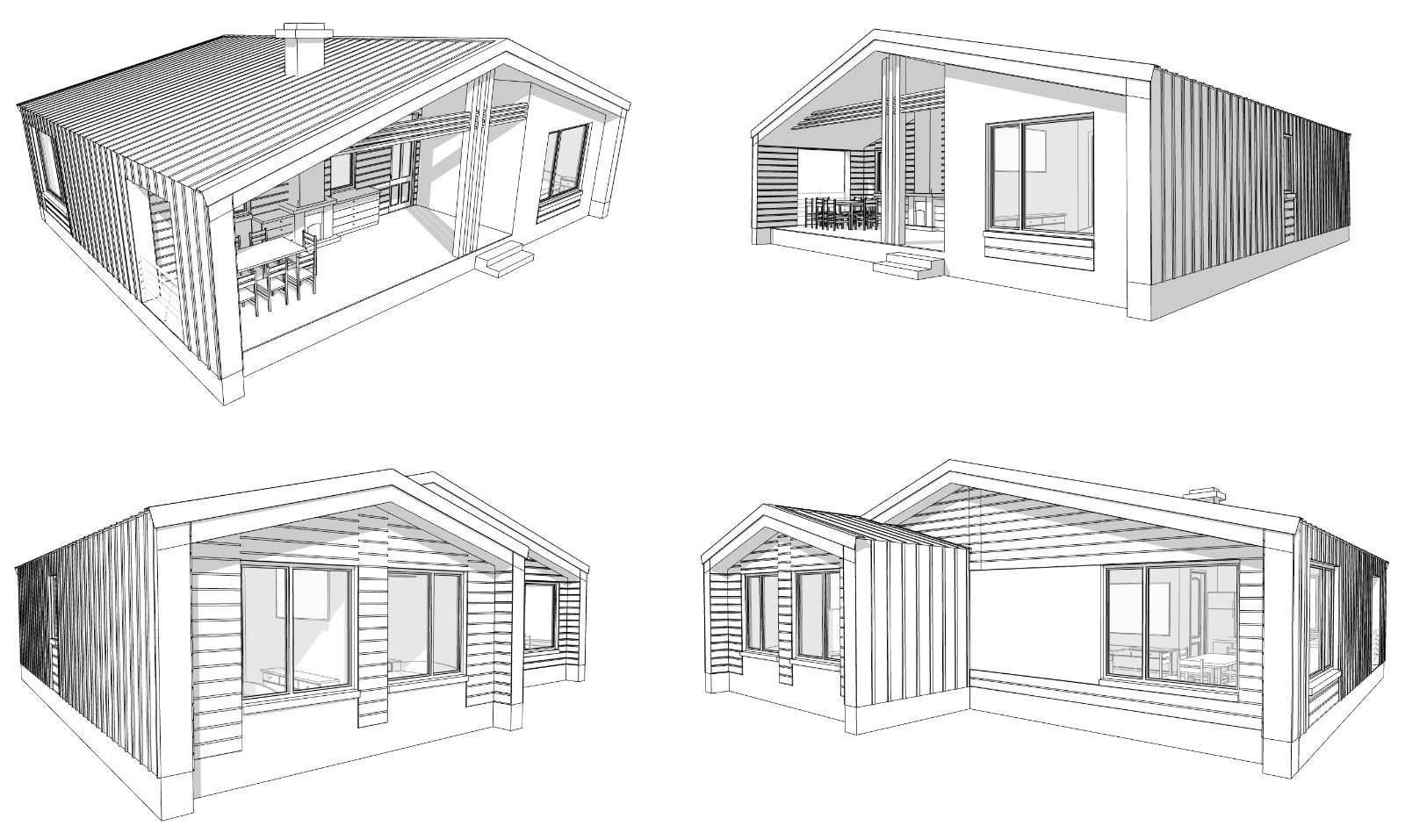 41’x41’ 3 Beds, 1.5 Baths Charming Barnhouse Architectural Plans PDF Download.