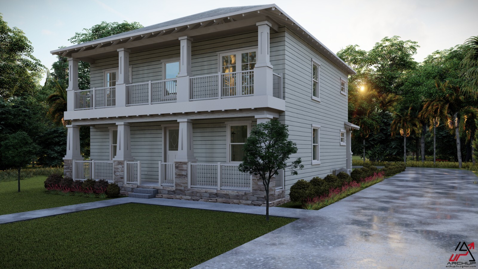 BLUEPRINTS AMERICAN FOURSQUARE 2-STORY PLAN ARCHUP #125