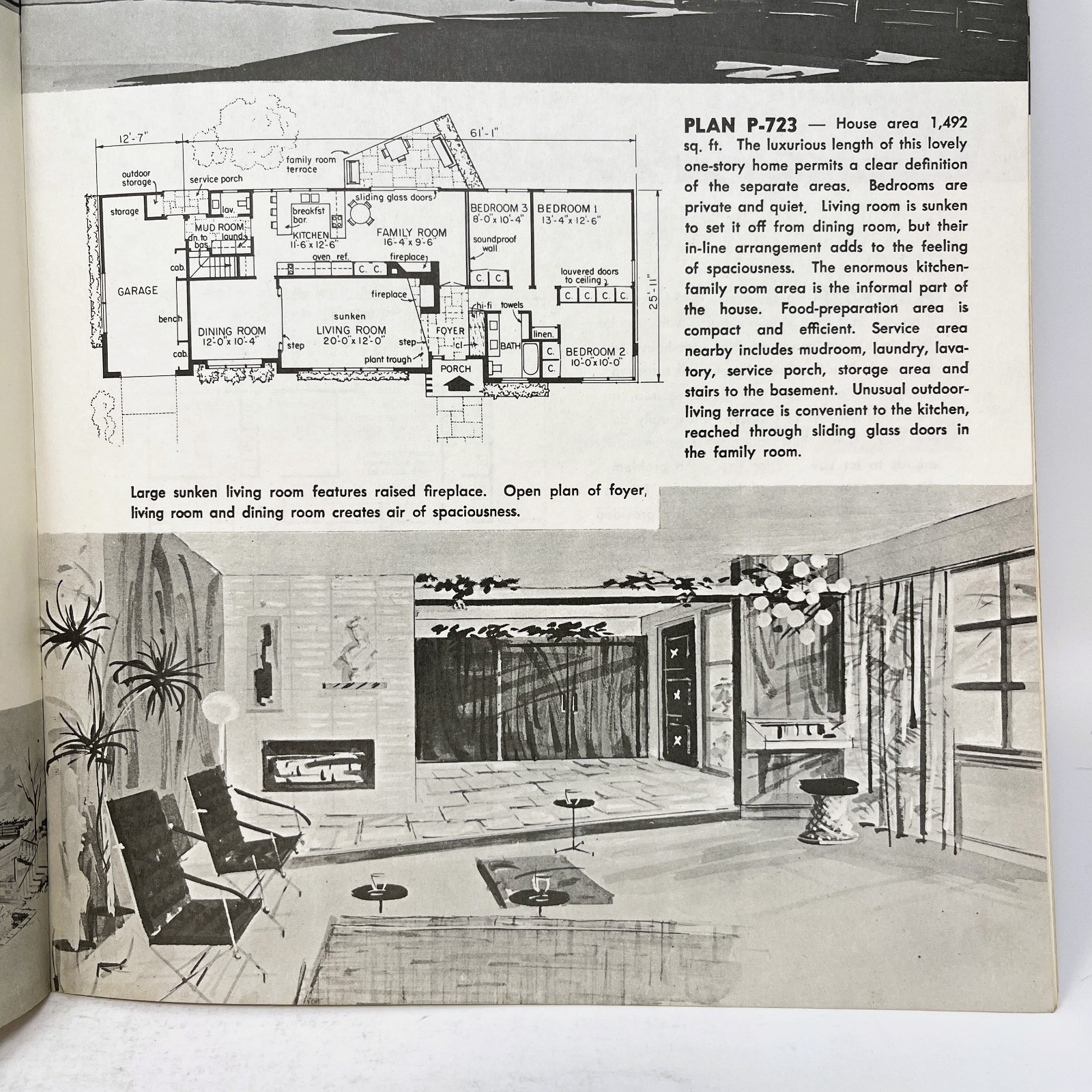 1963 Vintage MCM HOME DESIGNS Luxurious Living House Plan Catalog Magazine 21st