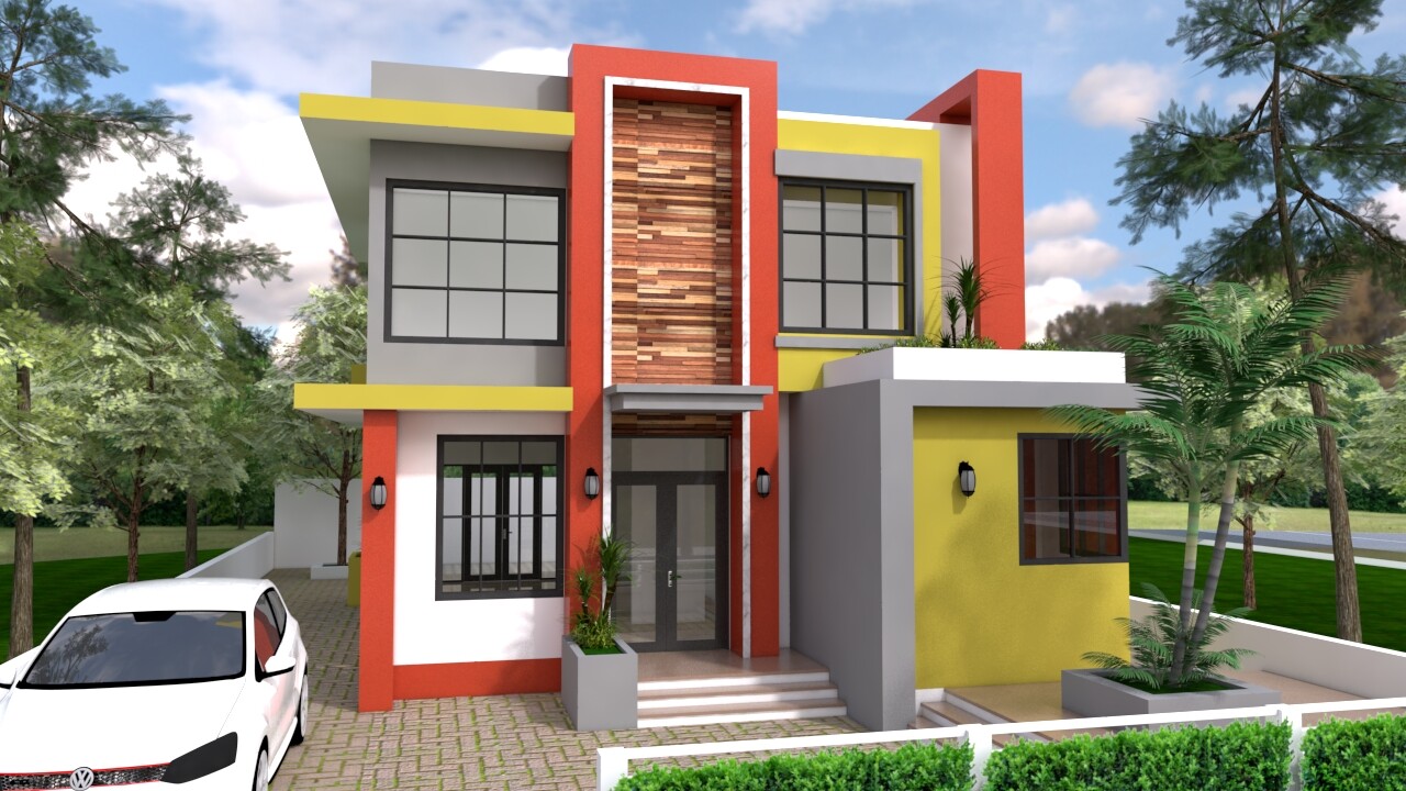 House Design Plan 9×9 Meter 30×30 Feet 3 Beds 4 Baths Slap Roof (A4 Hard Copy)