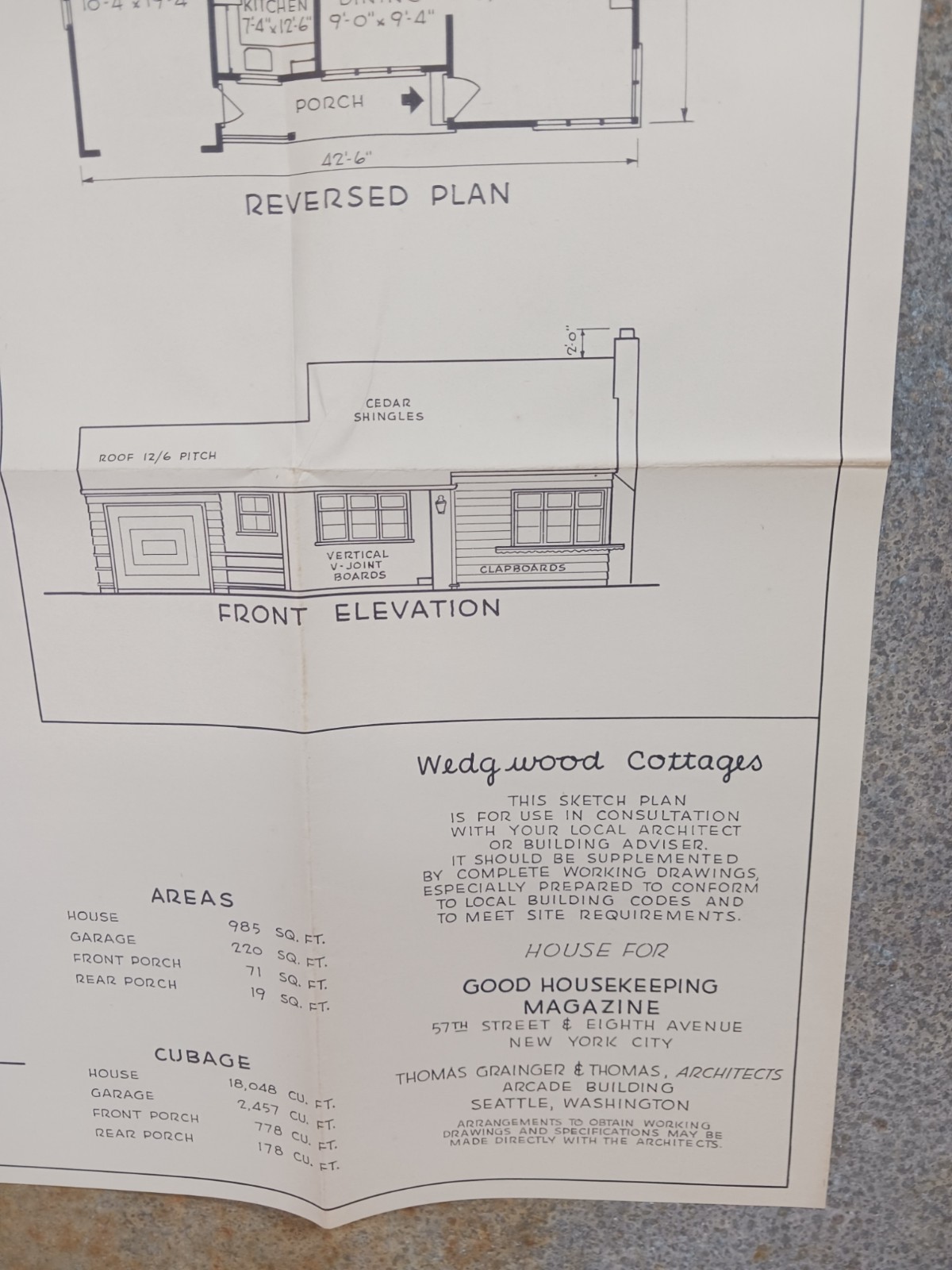 VTG 1950s Wedgwood Cottages House Good Housekeeping Floor Plan MCM Thom Grainger