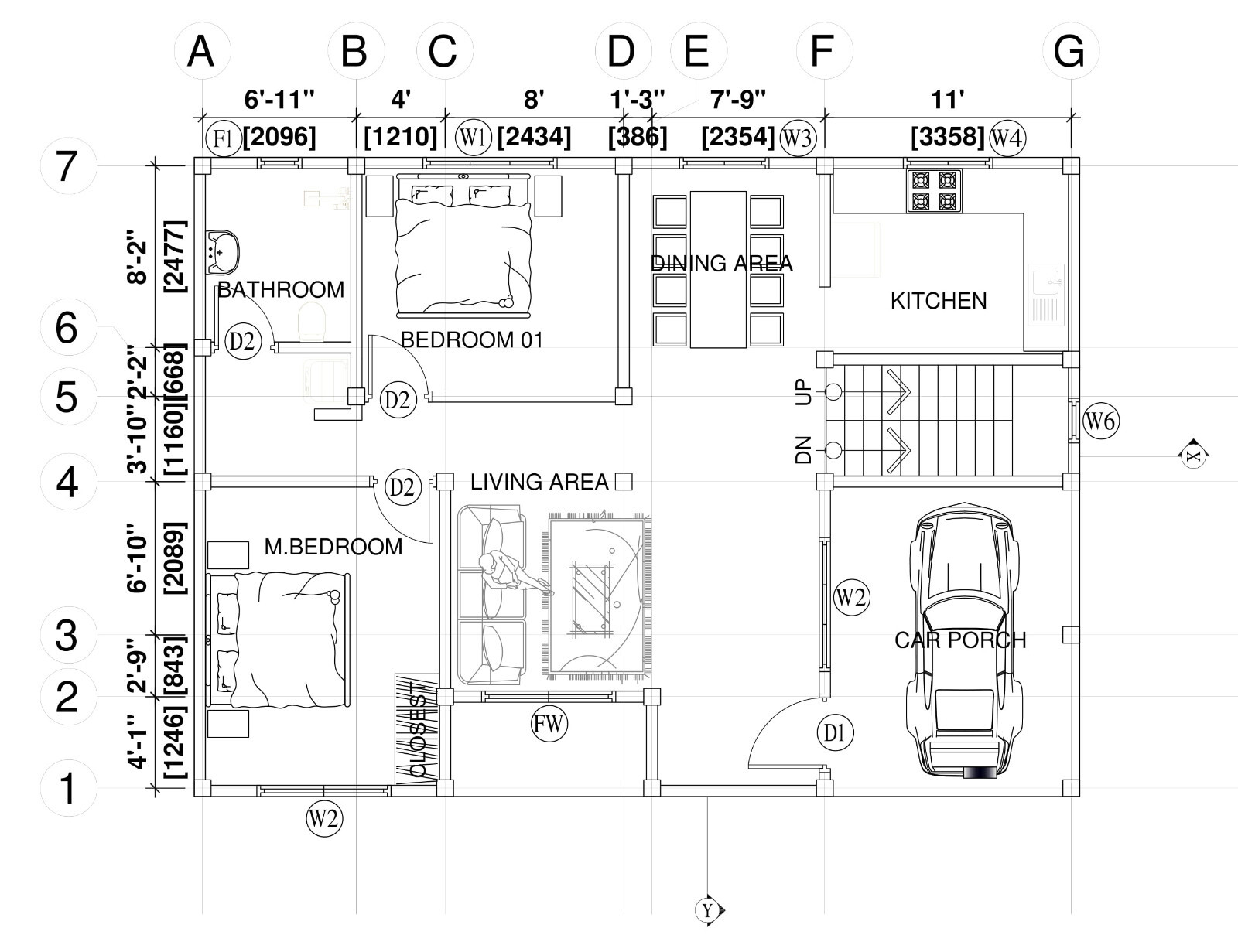 Modern Two Story House Plan With 3D Images DWG CAD File And PDF For Blueprint