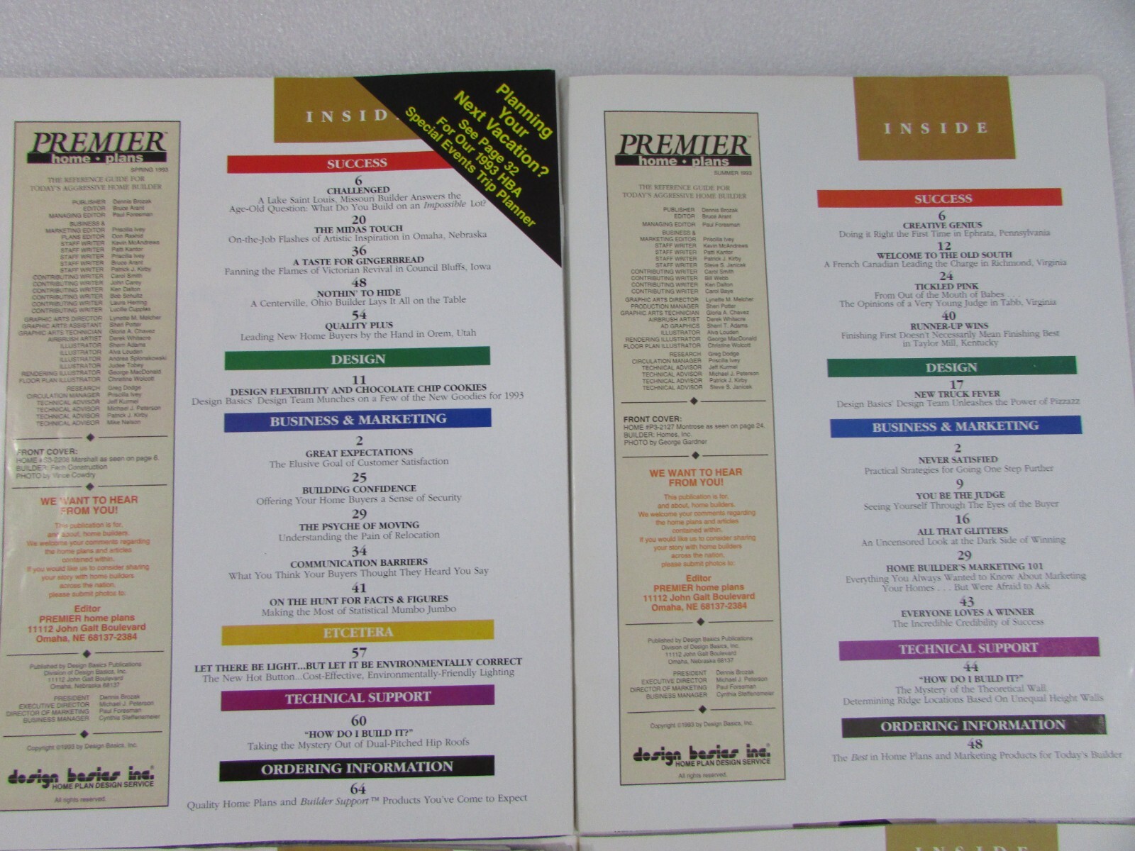 5 Premier Home Plans Catalog: Reference Guide for Today’s Home Builder ’93- ’94