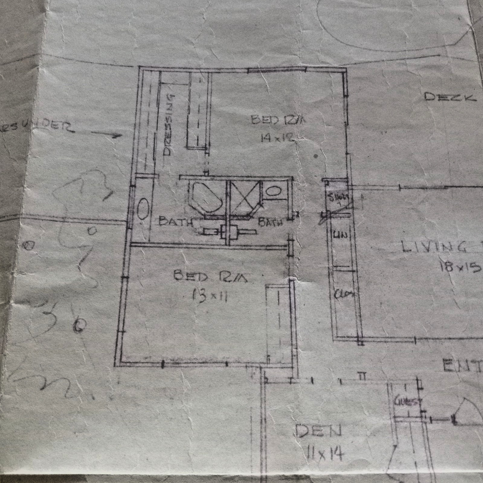 Vintage Mid-Century Architectural Blueprint Plans by Architect Joyce Miller 1964