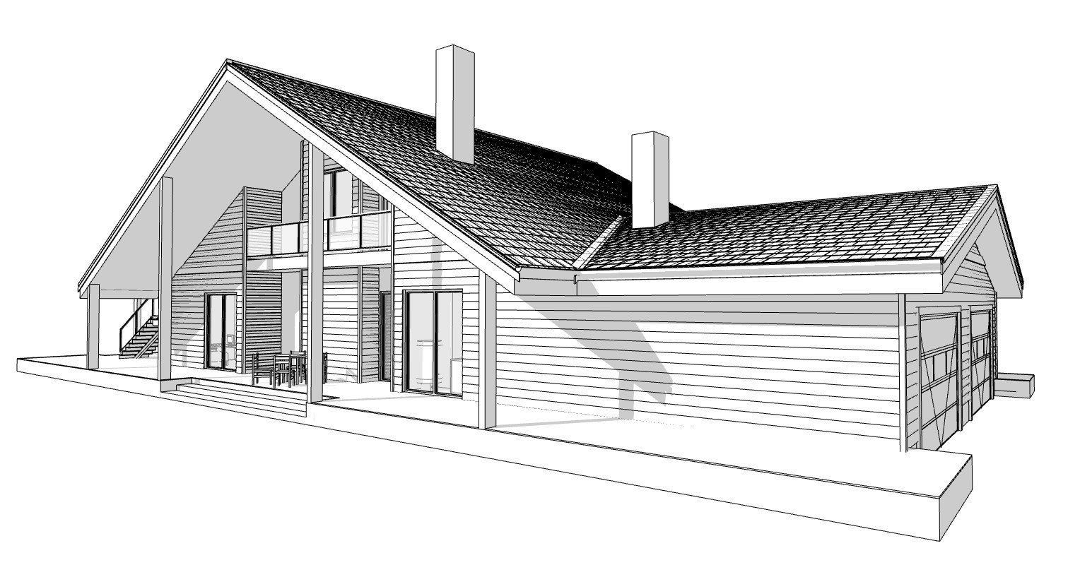 100’x54’ 4-Beds 4-Baths Charming A-Frame Architectural Build Plans PDF Download