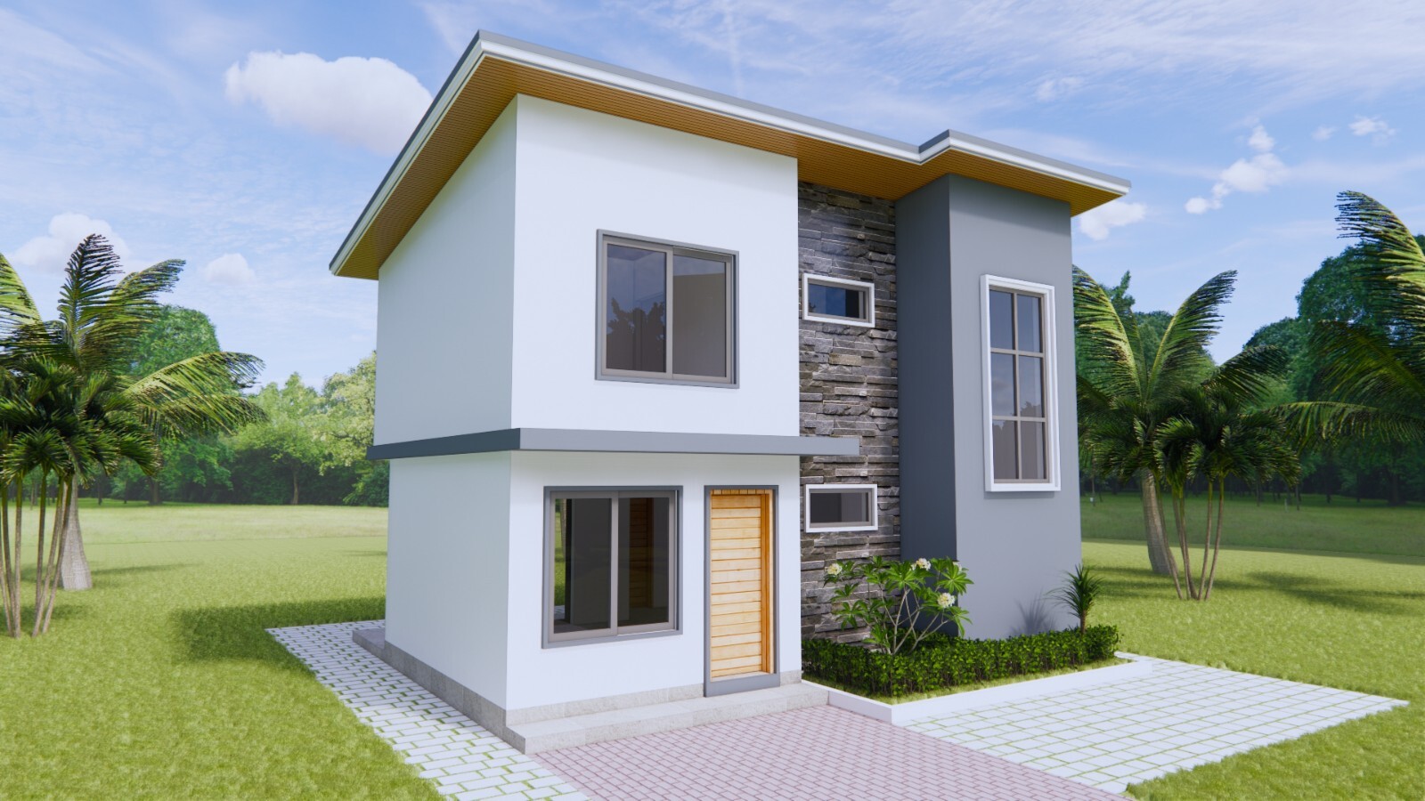 Small House Plan 26×20 Feet 8×6 Meter 3 Bed 2 Bath Shed PDF Plan (A4 Hard Copy)