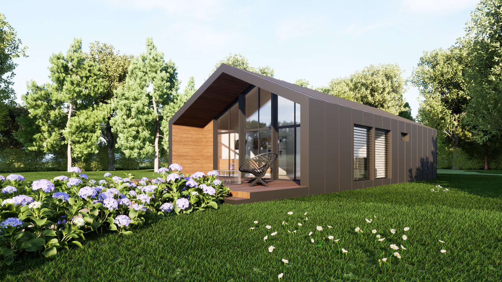Modern House Plan 3D images 3 Bedroom DWG CAD File for Blueprint Plans -1014sqft