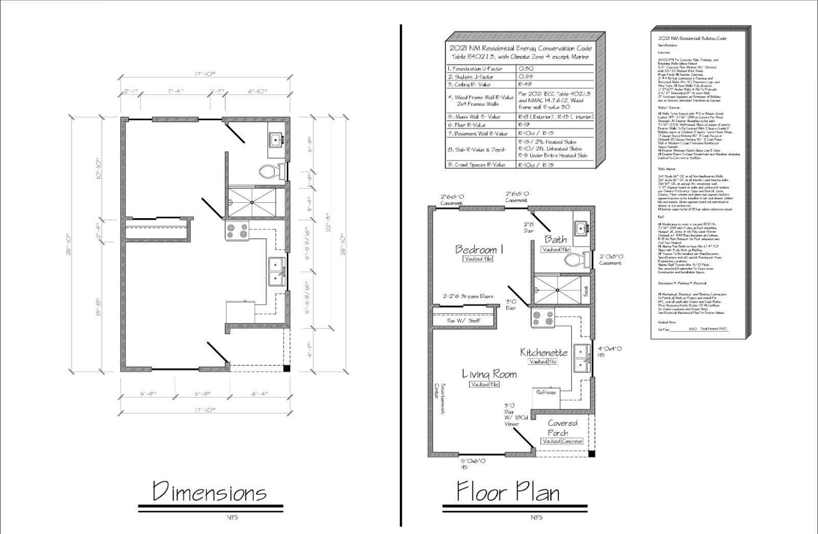 Comprehensive Building Plans for 17’10” x 26’10” Tiny Home – 479sqft Living Spac