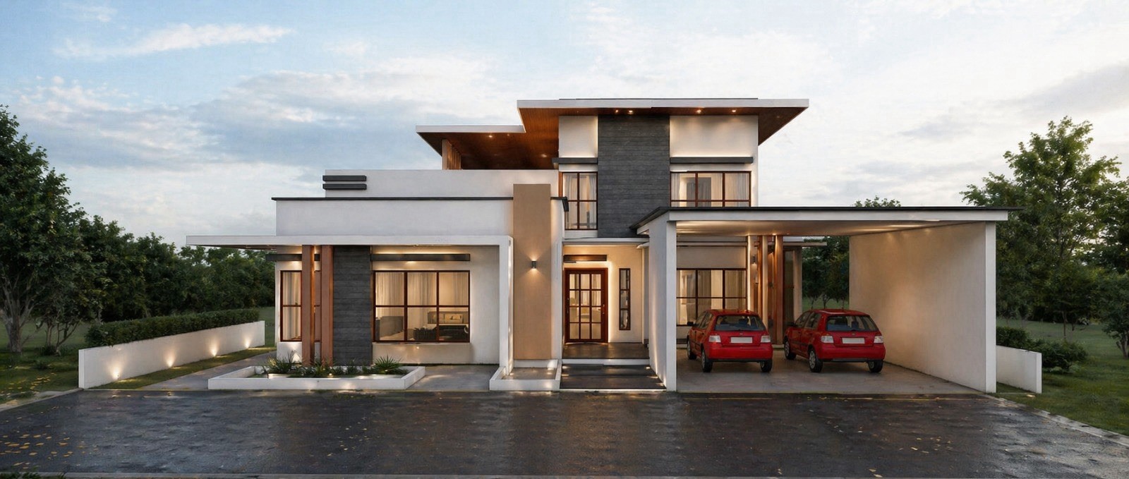 4 bedroom house plan ( on slope land )