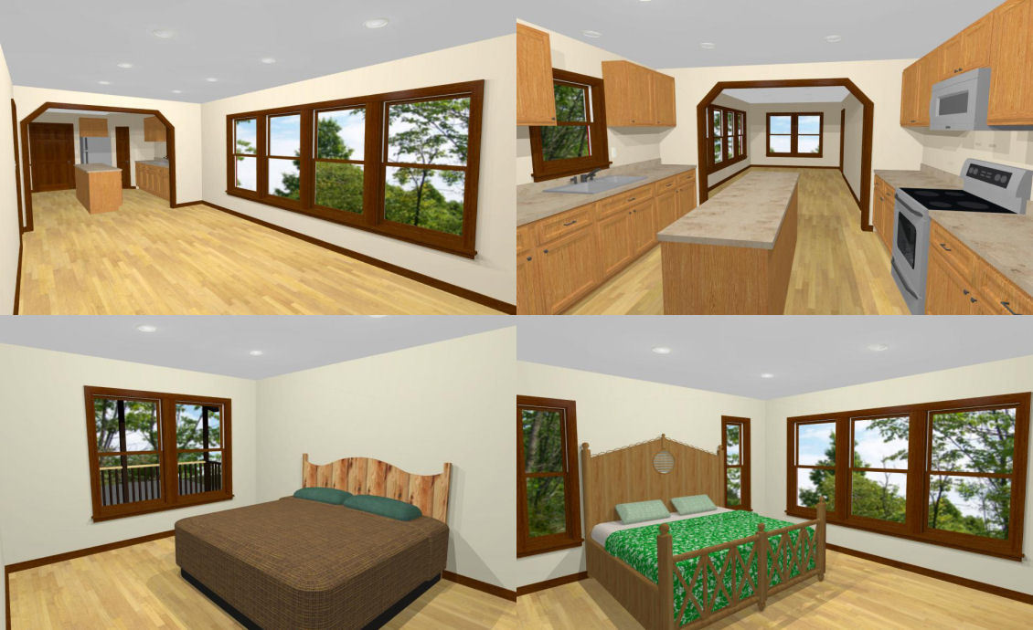 44×48 Apartment with 2-Car 1-RV Garage – PDF FloorPlan – 1,528 sqft – Model 5J
