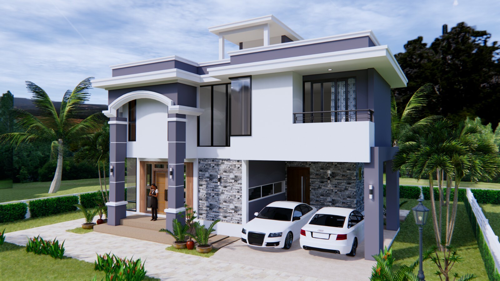 House Plan 11×8 Meter 36×26 Feet 3 Beds 3 Baths Terrace Roof PDF (A4 Hard Copy)