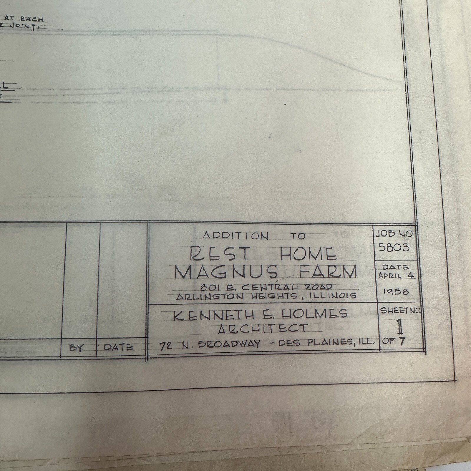 RARE Blueprints of Magnus Farm Historic Farm Rest Home Arlington Heights, IL VTG