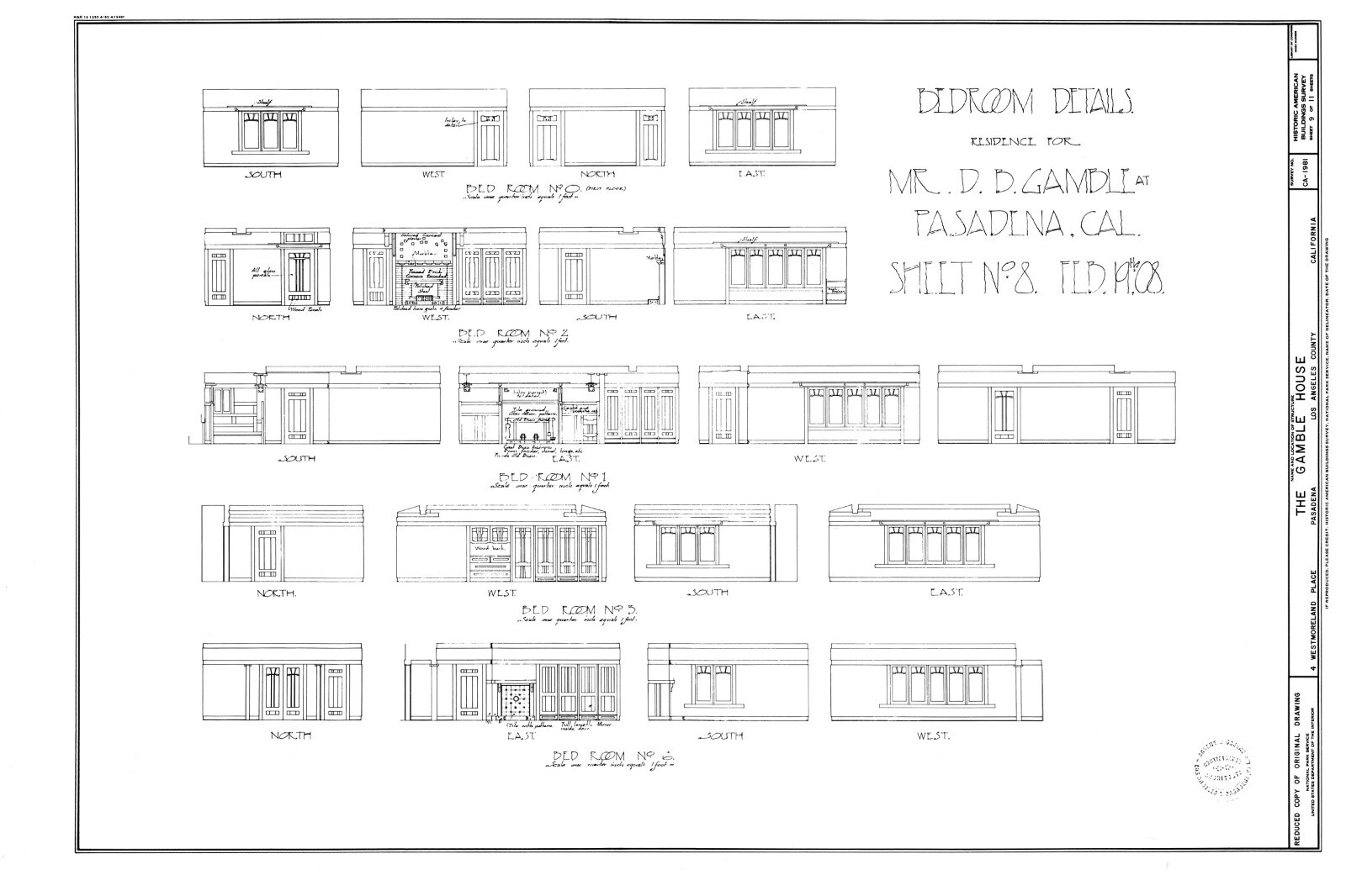 Greene & Greene’s celebrated Gamble House, Arts & Crafts detailed house plans