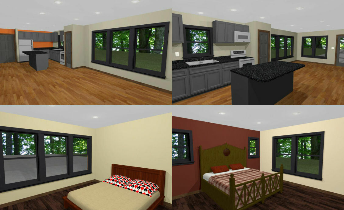 46×48 House – 2 Bedroom 2 Bath 1 RV – 1,157 sqft – PDF Floor Plan – Model 2A