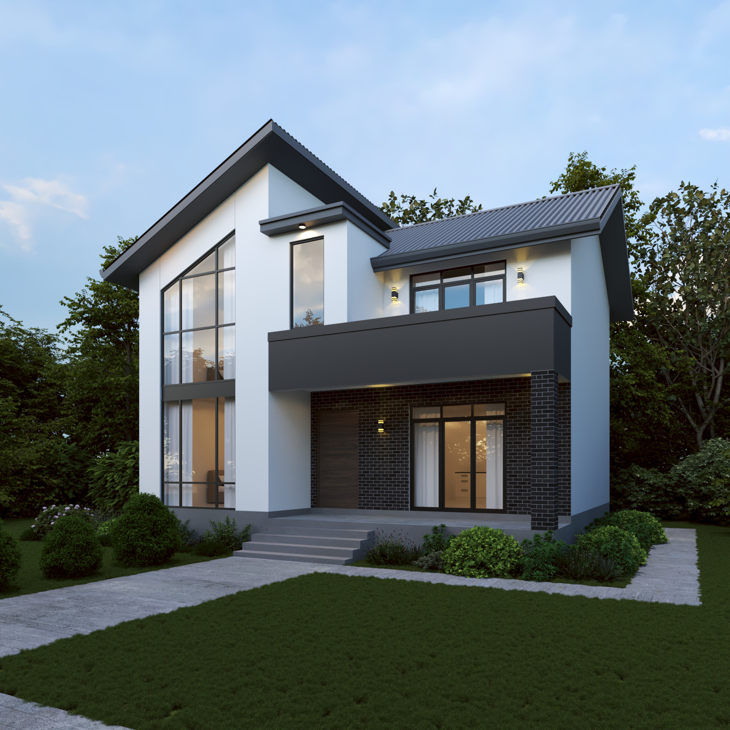 American Style Modern House Plan AutoCAD File & PDF For Blueprint Plans