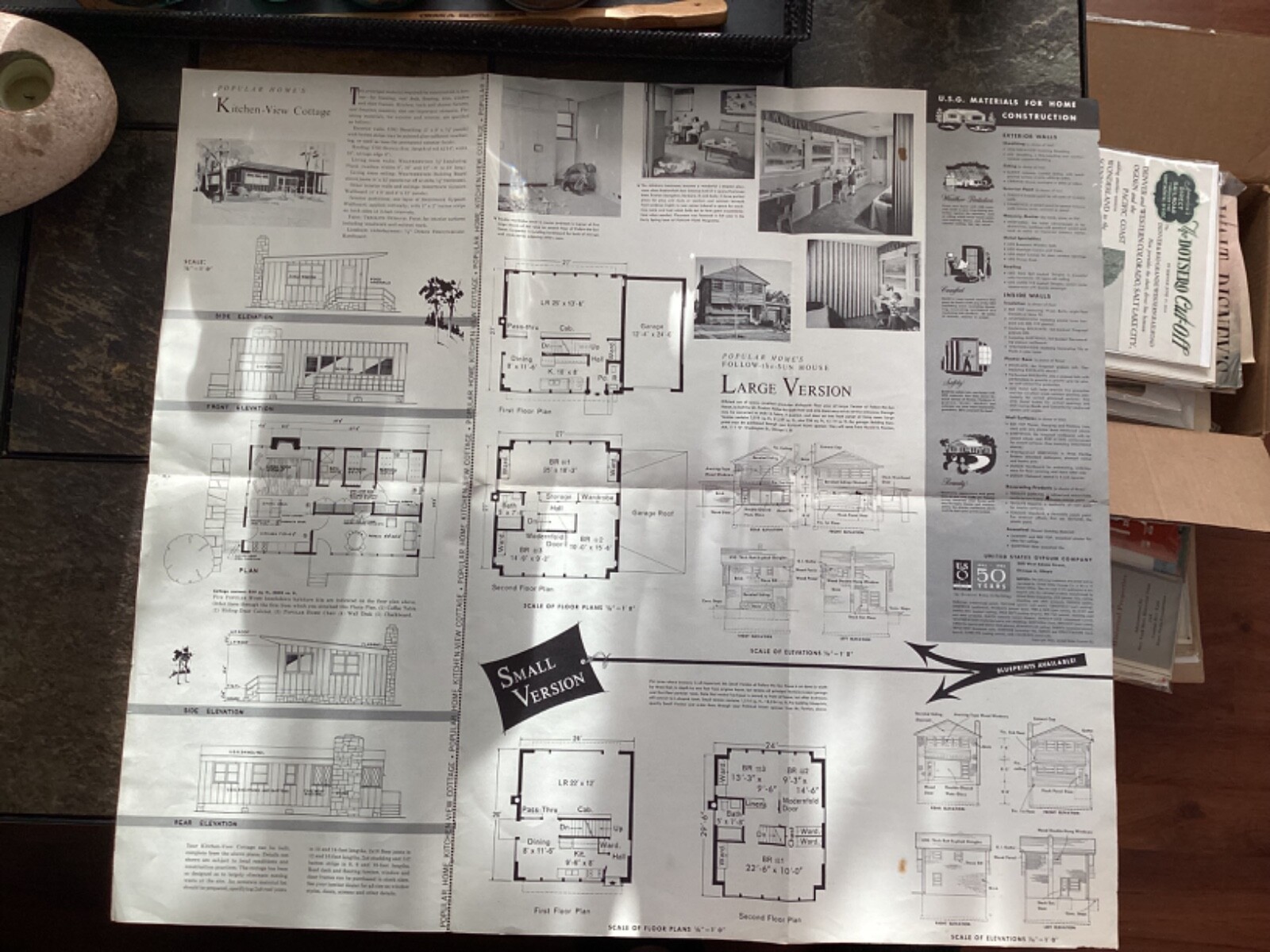 1952 Sketch Plans, Popular Home’s Kitchen-View Cottage
