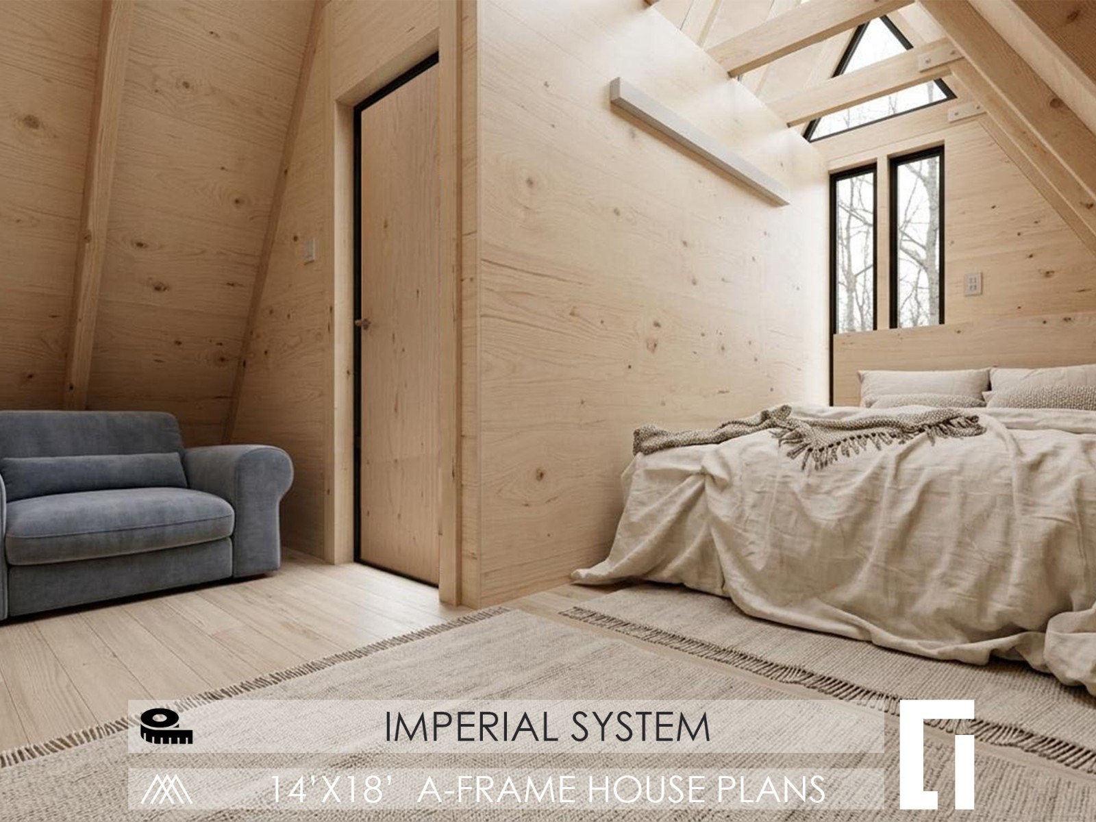 14’x18′ A Frame Cabin Plans 210 SqFt Pdf