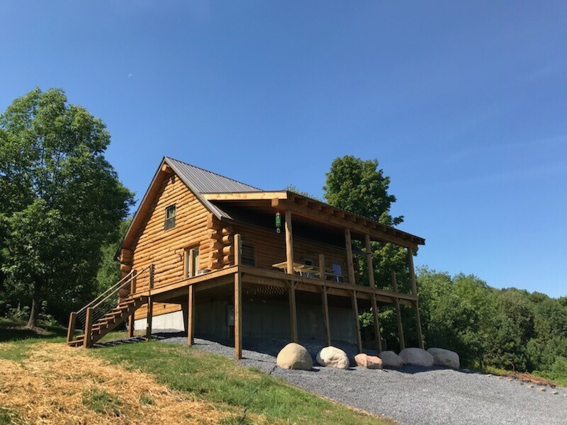 16′ x 30′ White Pine D-Log Cabin with Porch Package – WHOLESALE Price