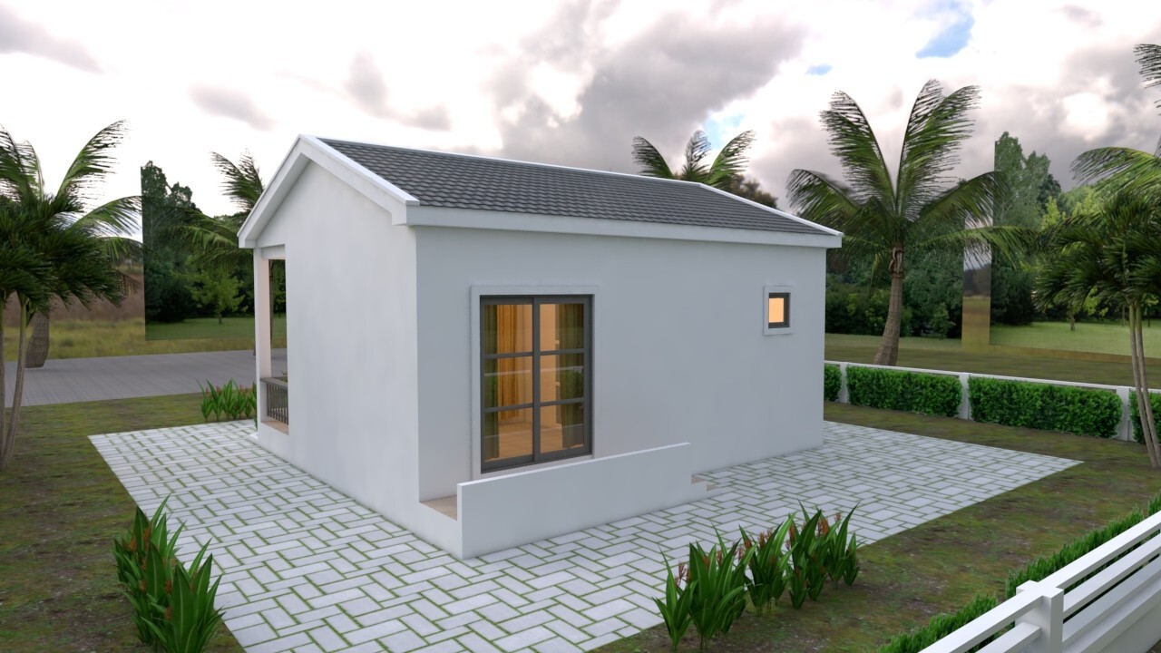 23×21 Feet Tiny House Plans 8×6.5 Meter 1 Bed 1 Bath Gable PDF (A4 Hard Copy)