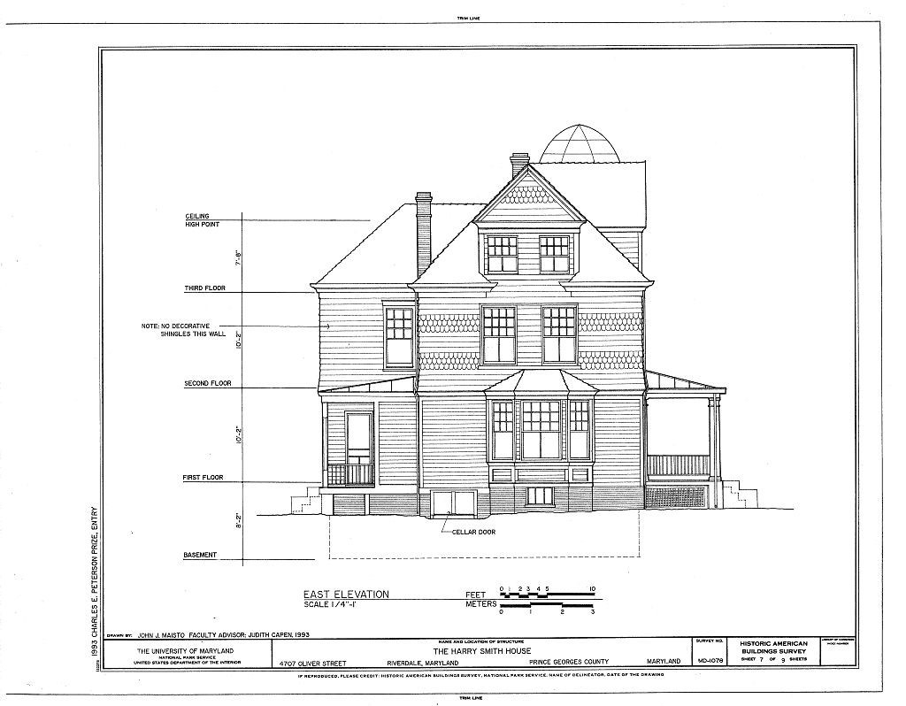Victorian Queen Anne Style architectural home, tower, porches PRINTED PLANS