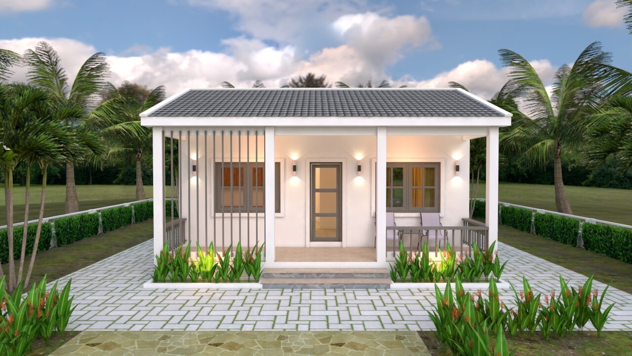 23×21 Feet Tiny House Plans 8×6.5 Meter 1 Bed 1 Bath Gable PDF (A4 Hard Copy)
