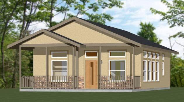 26×34 House — 1 Bedroom 1 Bath — 884 sq ft — PDF Floor Plan 1A