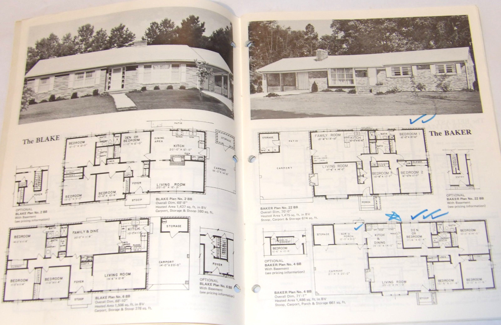 VTG 1979 ‘HOMES OF TODAY’ 3 AND 4 BEDROOM CATALOG OF HOUSE PLANS! LAYOUTS/PICS!