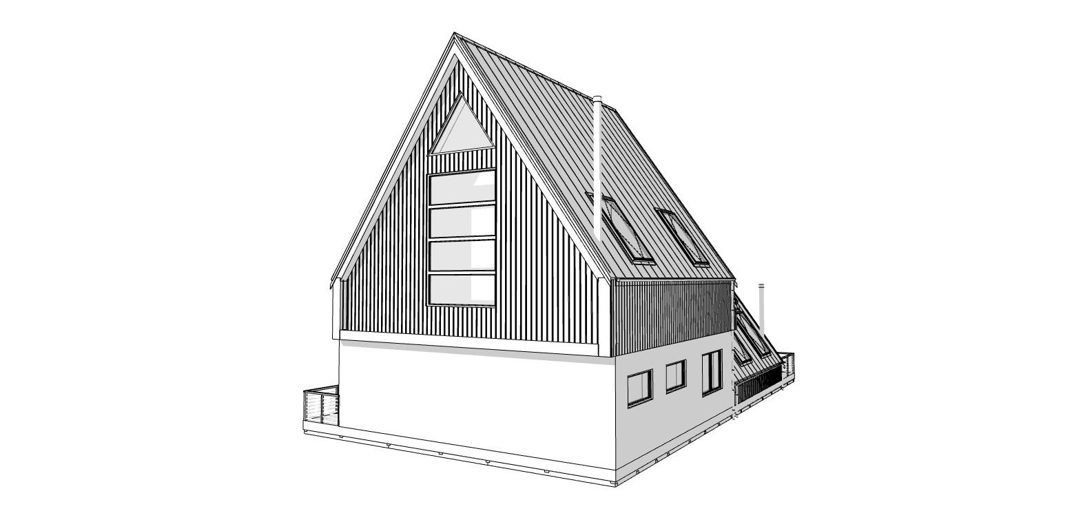 35’x65′ 4 Beds, 4 Bath Double A-Frame Architectural Build Plans PDF Download