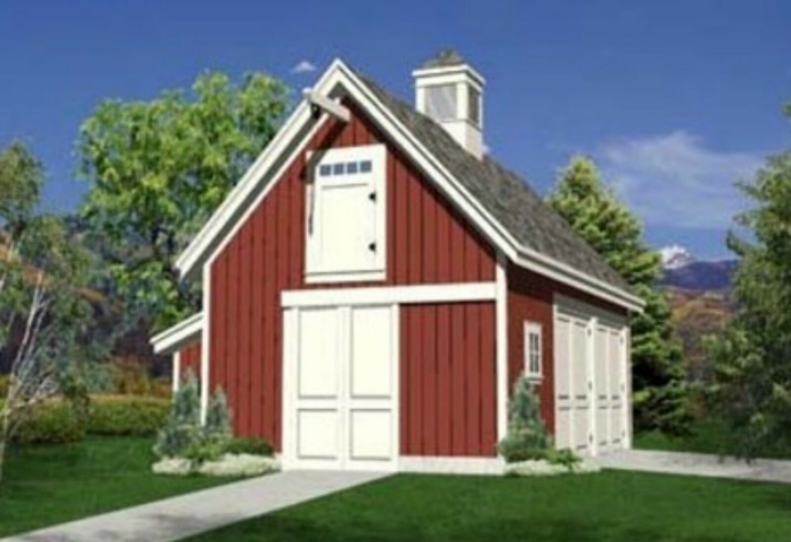 Woodberry Car Barn and Shop with Loft – 3 Complete Sets of Plans (eB-112×3)