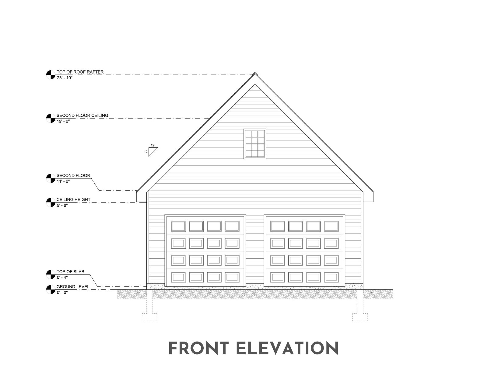 24′ x 28′ Two Car Garage, Detached Garage, 672 Sq Ft, 9 ft Walls, Attic Room