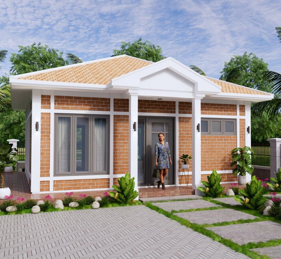 23×26 Feet Tiny House Plans 7×8 Meter 1 Bed 1 Bath Hip Roof PDF (A4 Hard Copy)