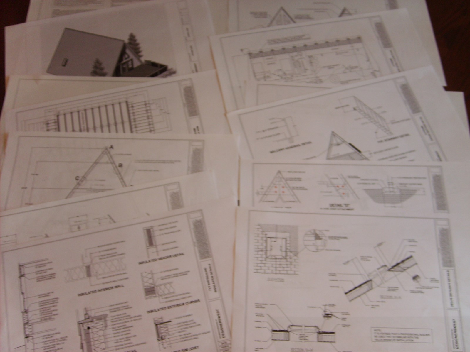 A-Frame Cabin House Plans 1344 sq.ft. with Outdoor Deck FREE SHIPPING